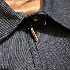 Gorgeous Vintage New Dark Blue Gianni Versace Jacket with Gold Zipper
